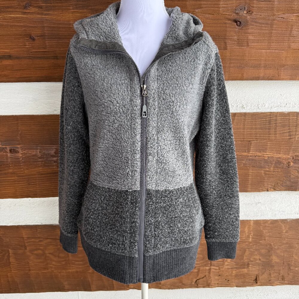 Toad&Co Wildwood Sherpa Hoodie Jacket Gray Wool Blend Toad & Co Womens Small S